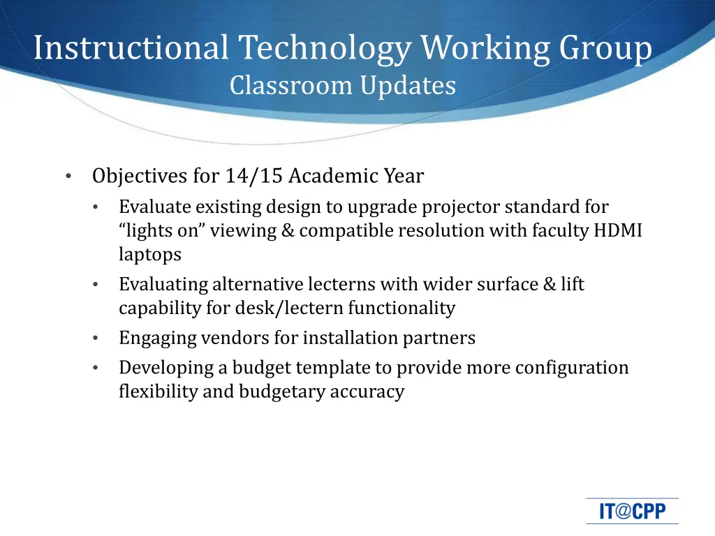 instructional technology working group classroom 4