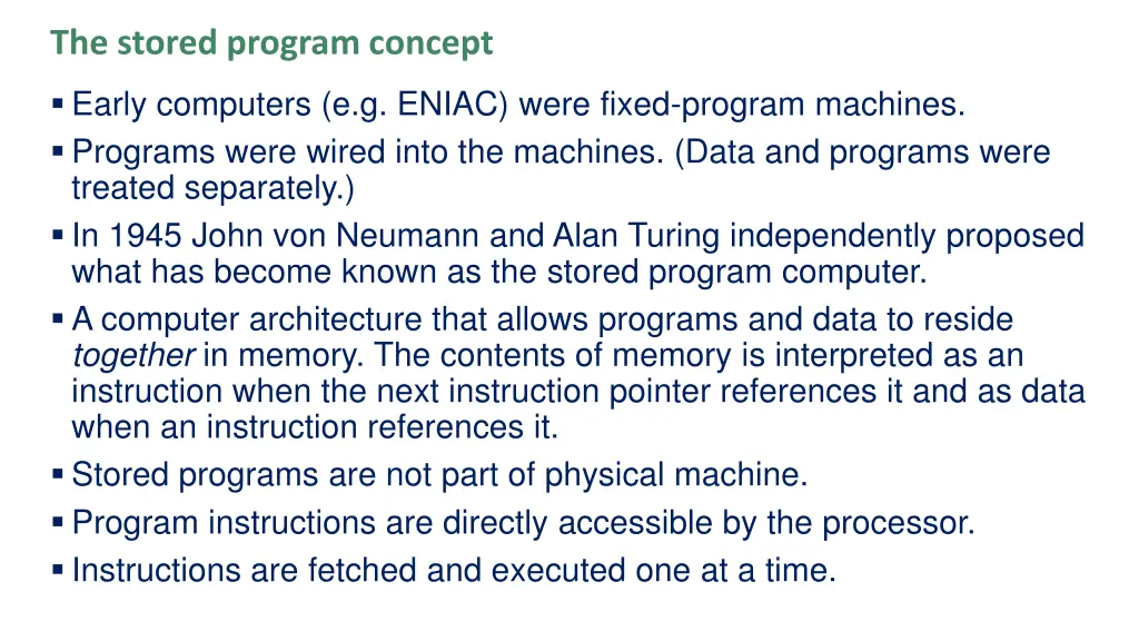the stored program concept