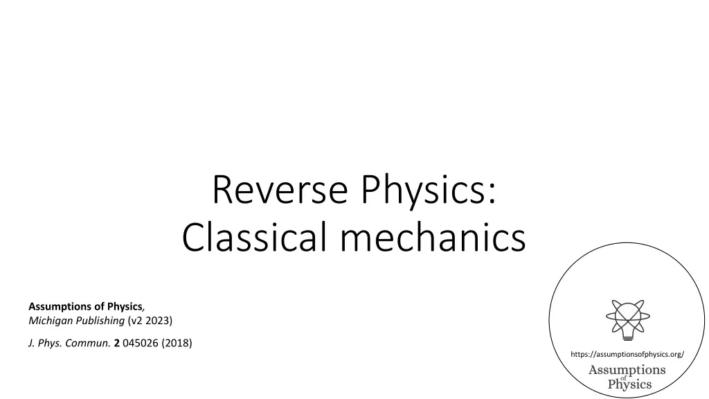 reverse physics classical mechanics