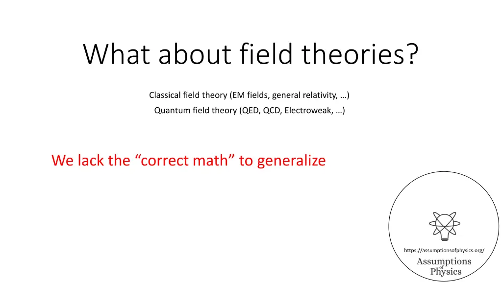 what about field theories
