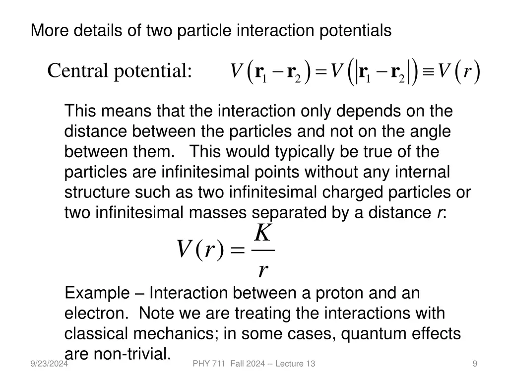 more details of two particle interaction