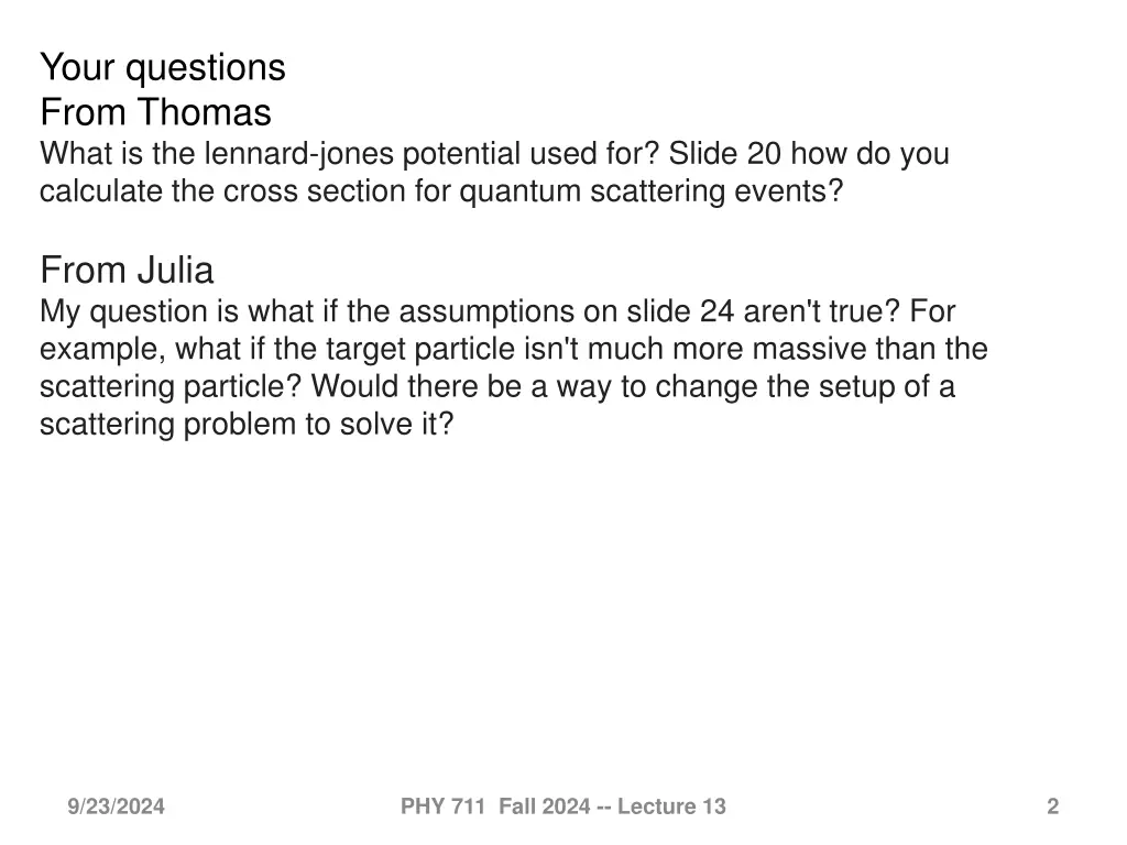 your questions from thomas what is the lennard