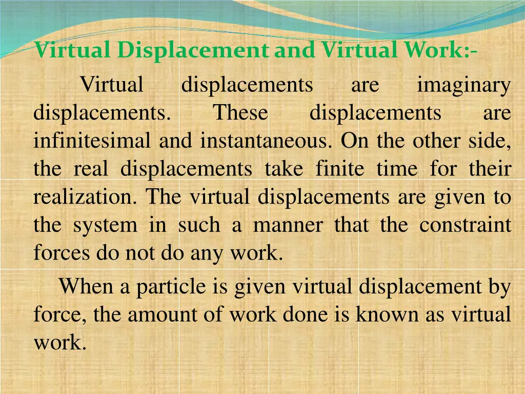 virtual displacement and virtual work virtual