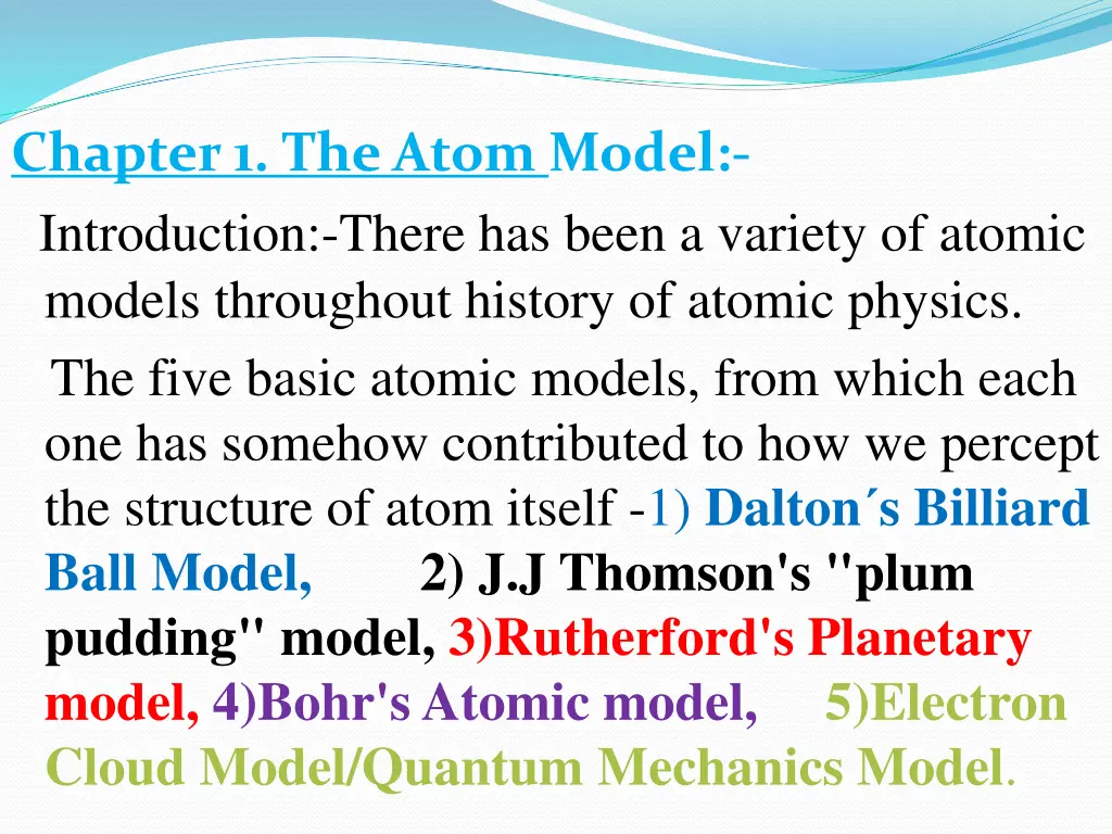 chapter 1 the atom model introduction there