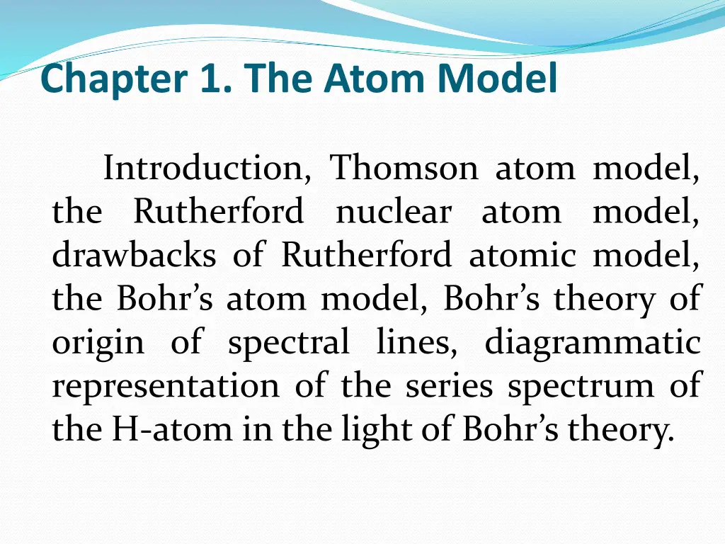 chapter 1 the atom model