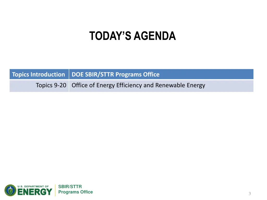 today s agenda
