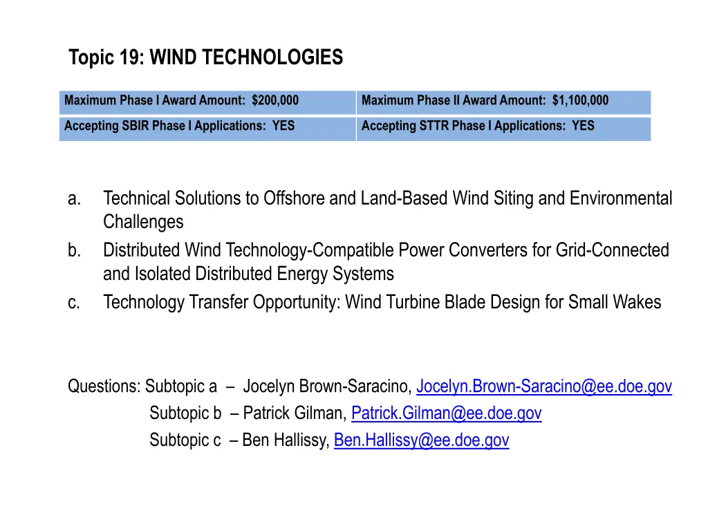 topic 19 wind technologies