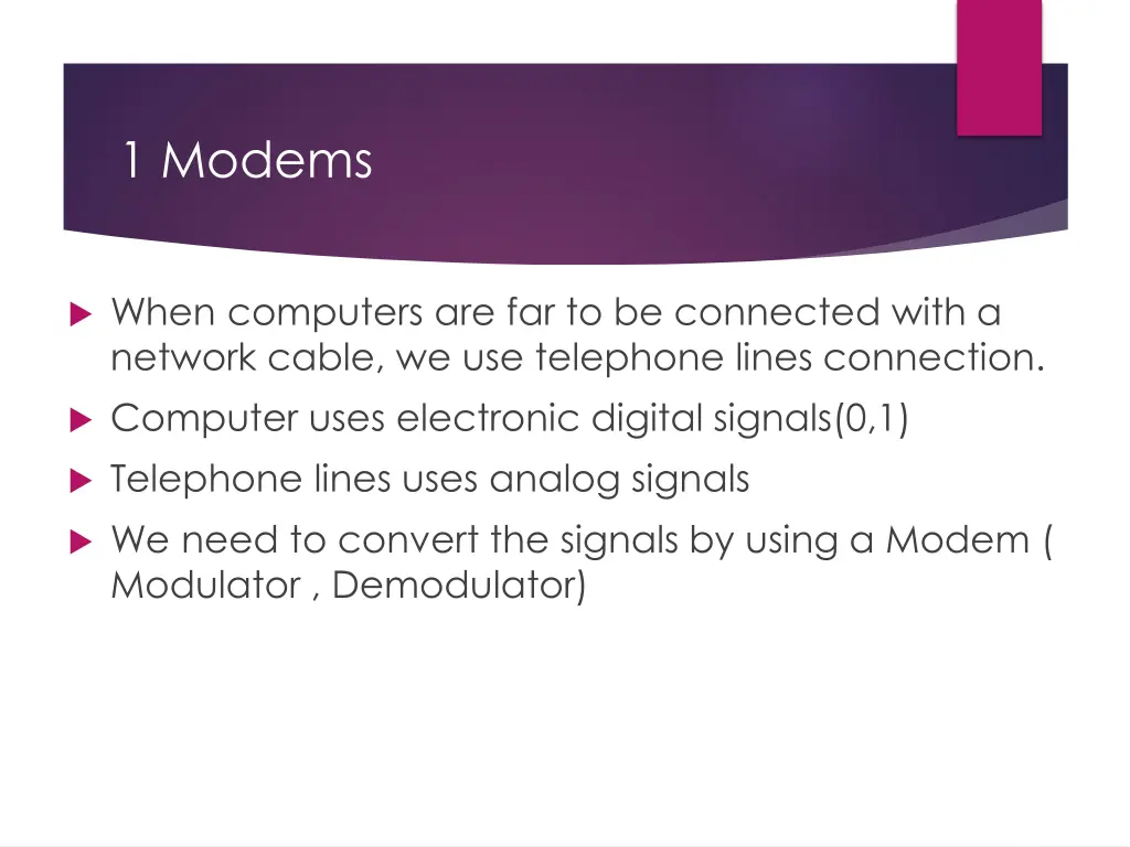 1 modems