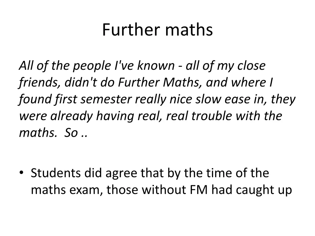 further maths