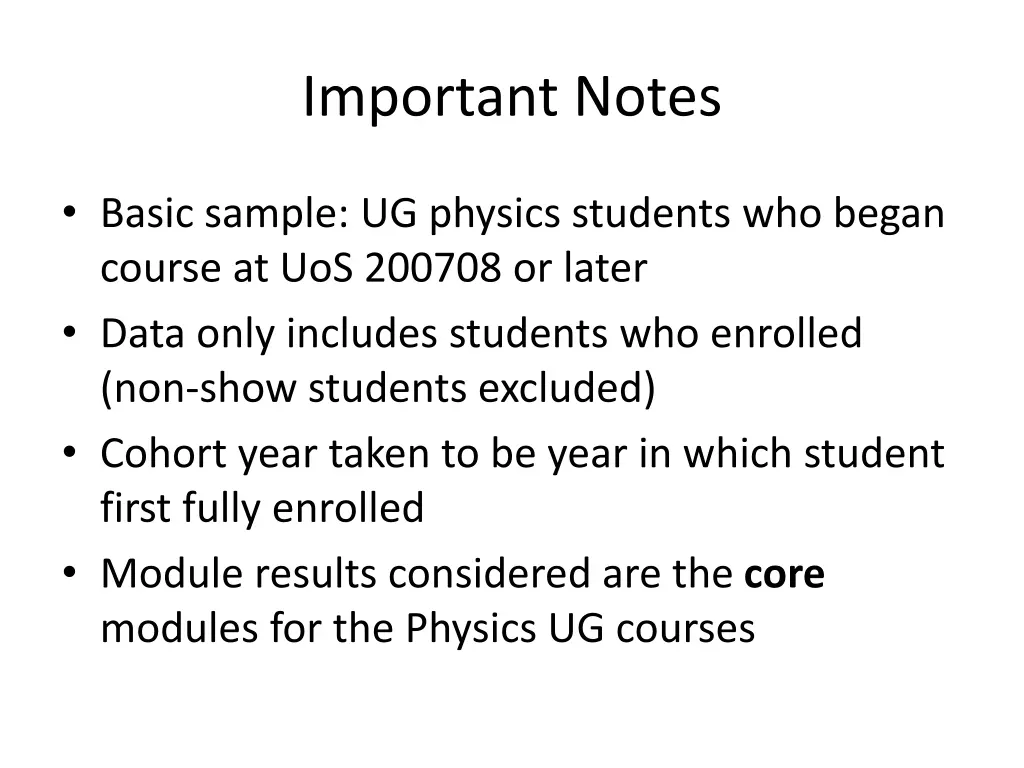 important notes