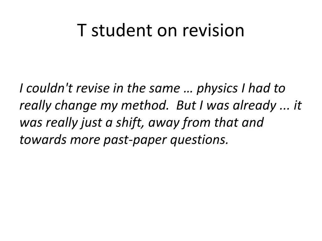 t student on revision