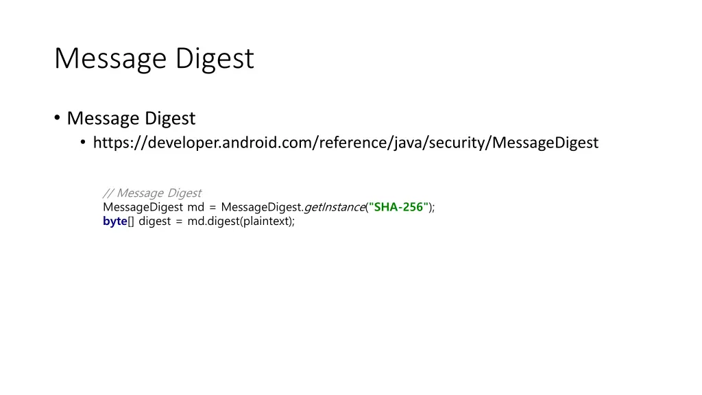 message digest