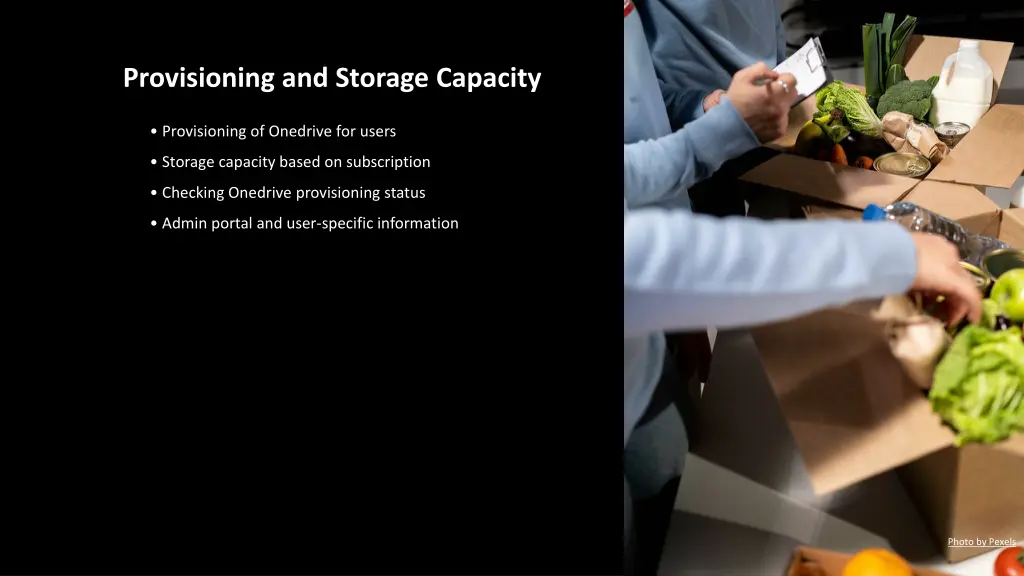 provisioning and storage capacity