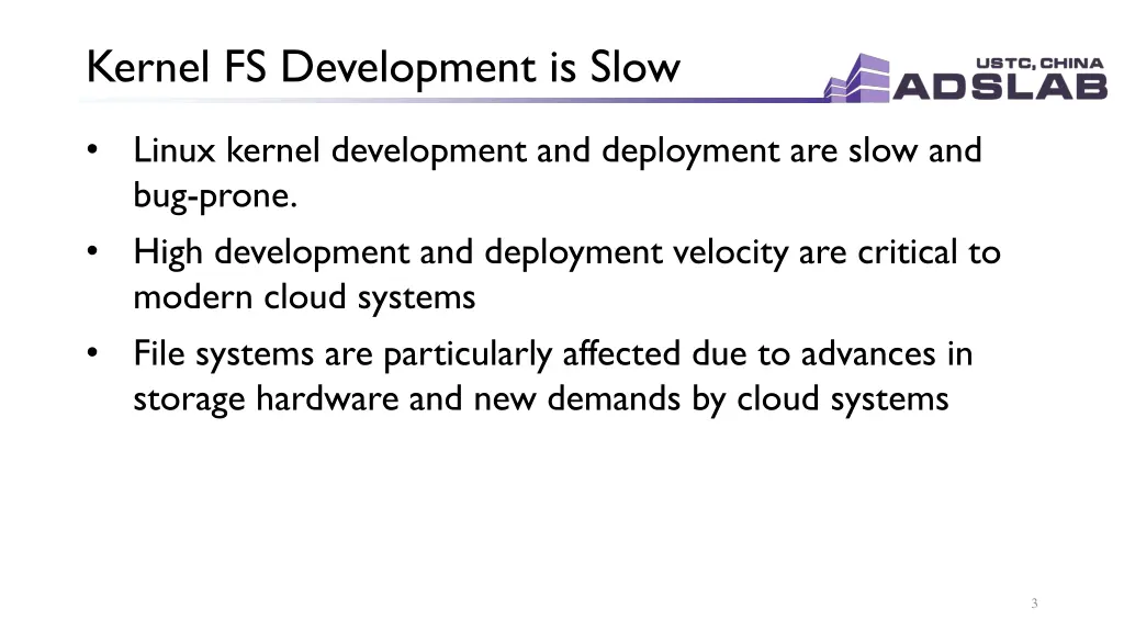 kernel fs development is slow