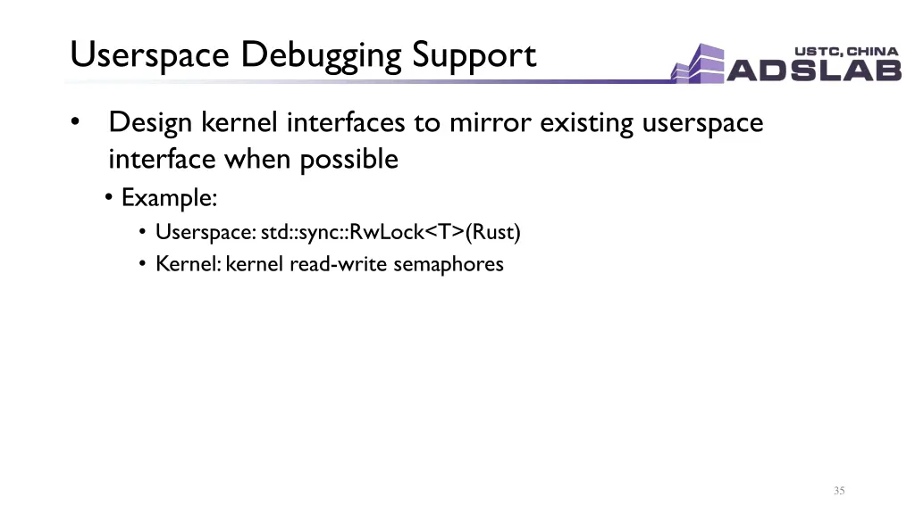 userspace debugging support 2