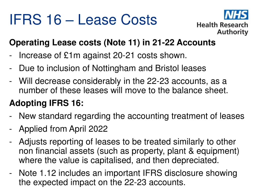 ifrs 16 lease costs
