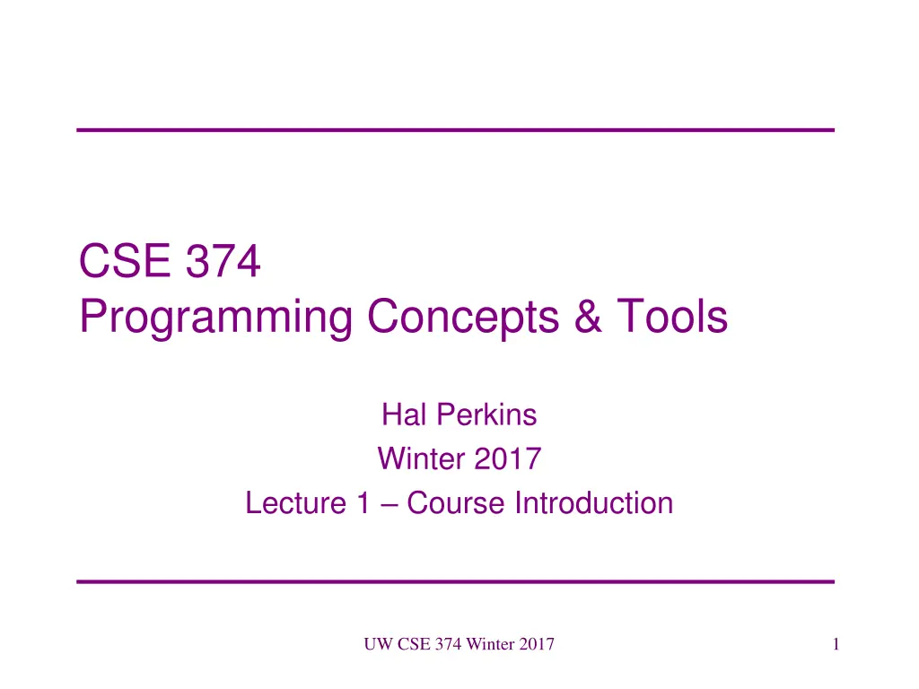 cse 374 programming concepts tools