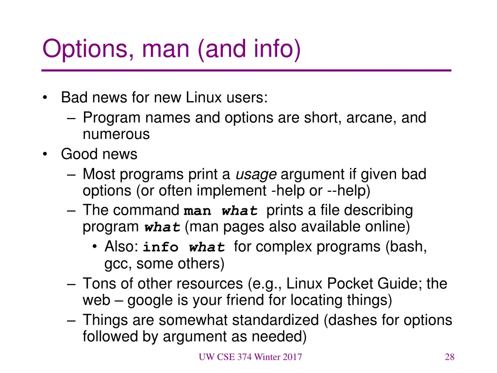 options man and info