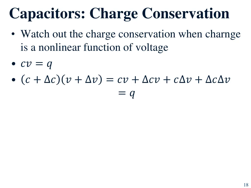capacitors charge conservation