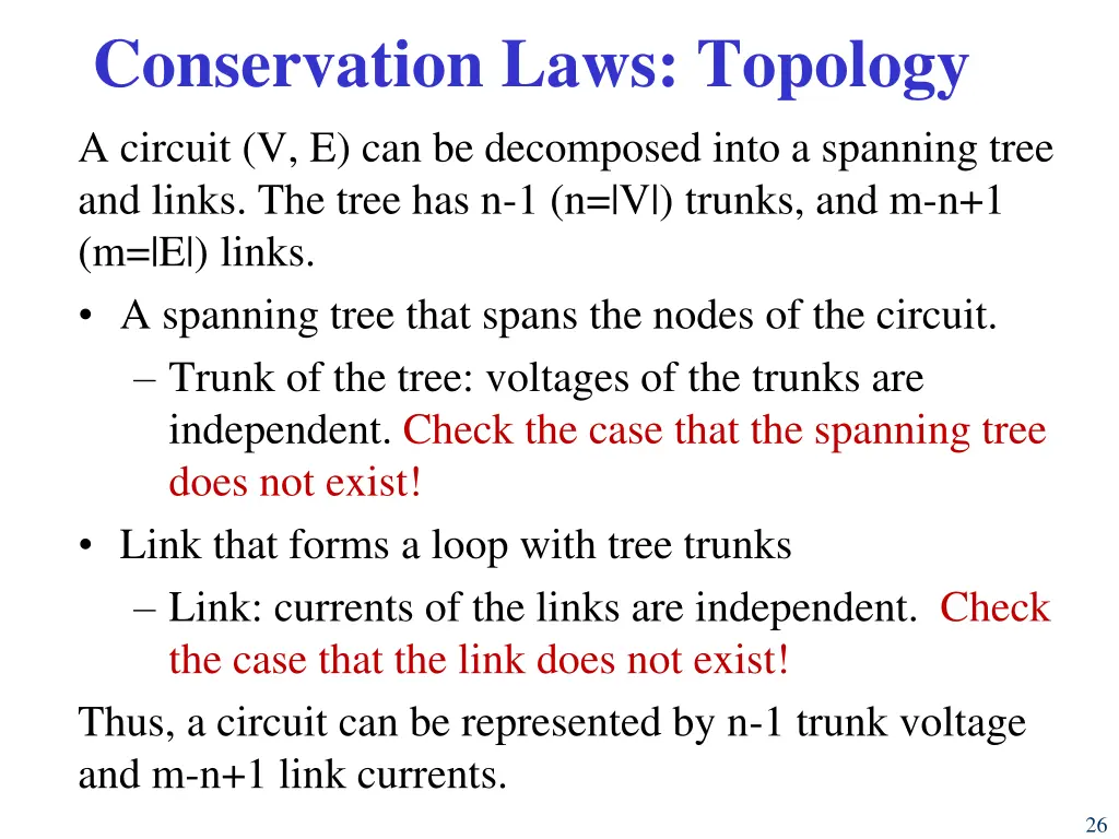 conservation laws topology a circuit