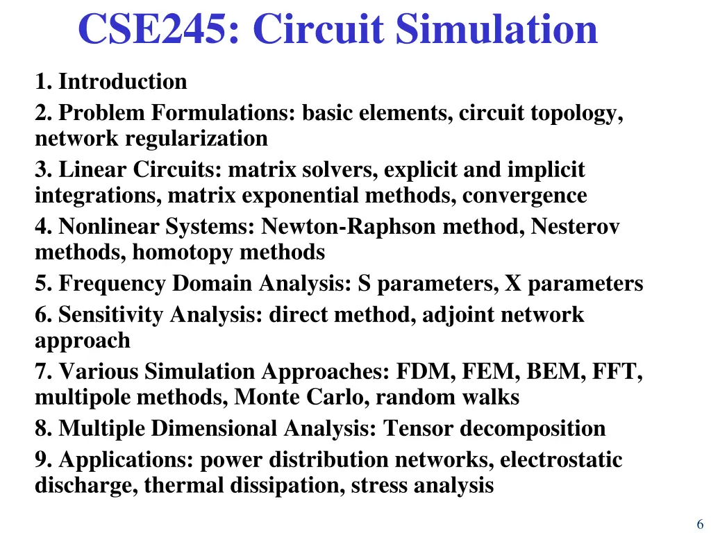 cse245 circuit simulation