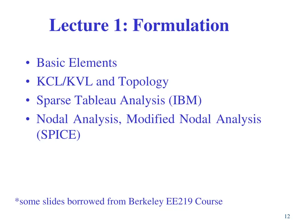 lecture 1 formulation
