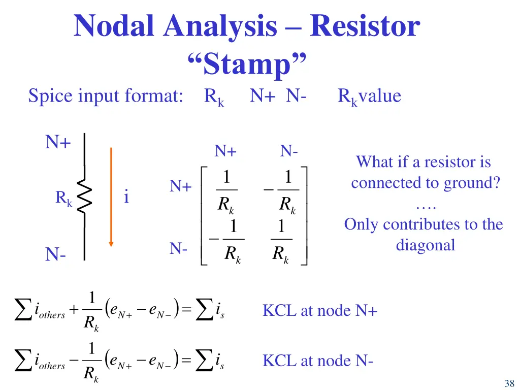 nodal analysis resistor stamp