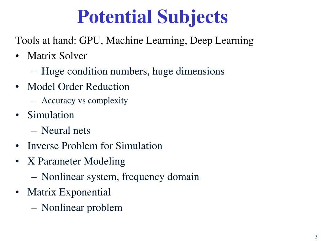 potential subjects
