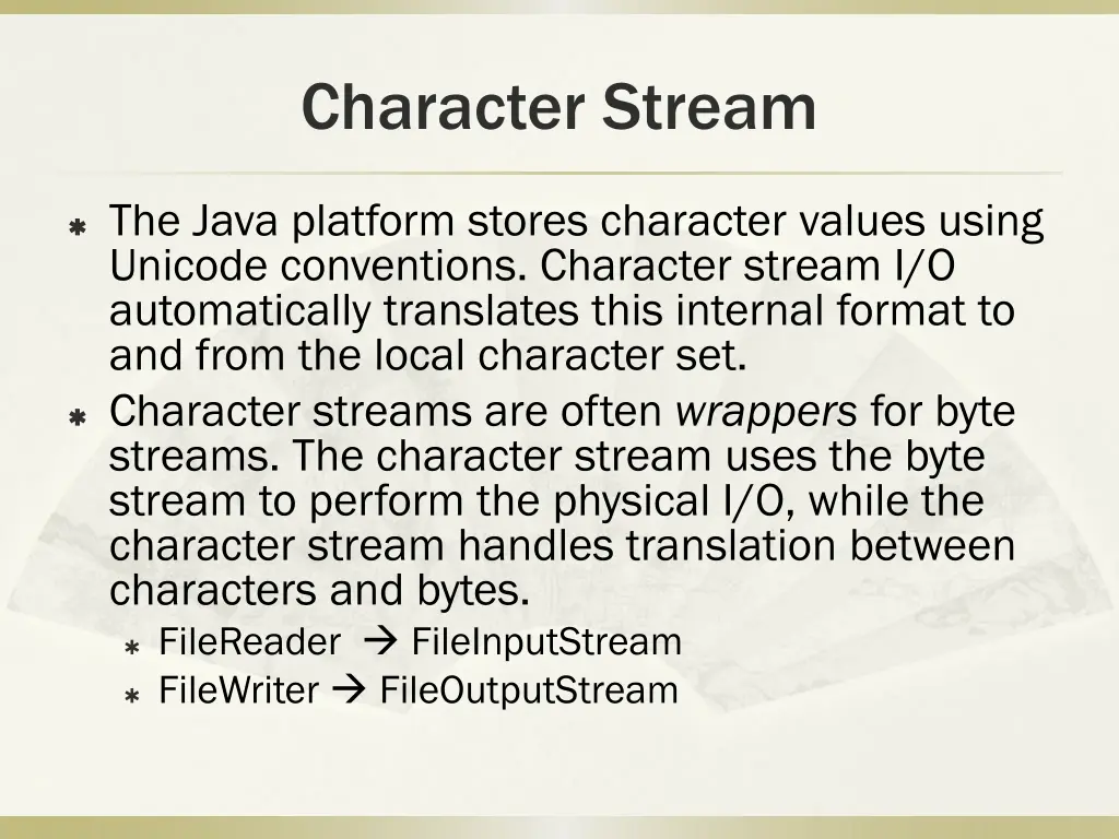 character stream