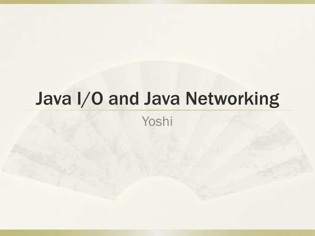java i o and java networking yoshi