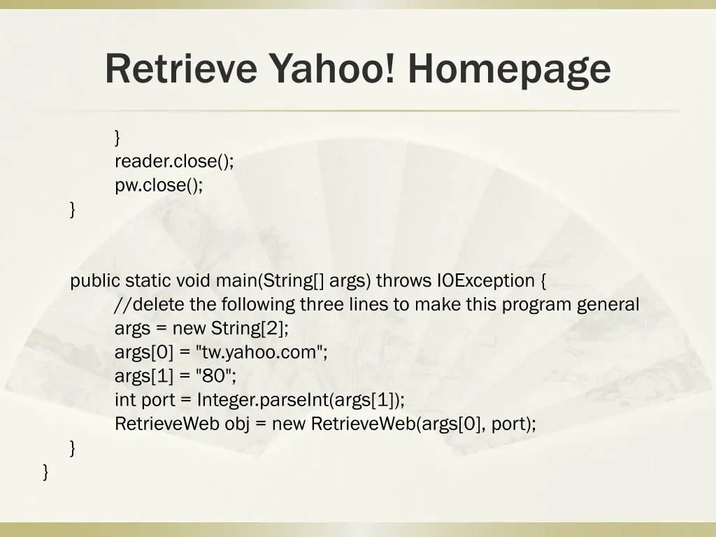 retrieve yahoo homepage 1