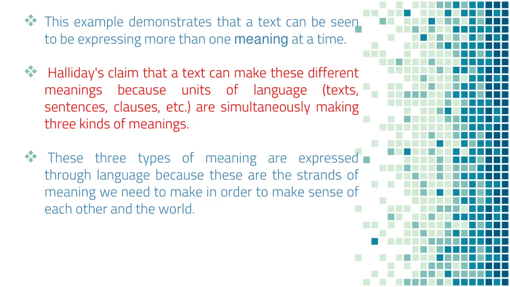 this example demonstrates that a text can be seen