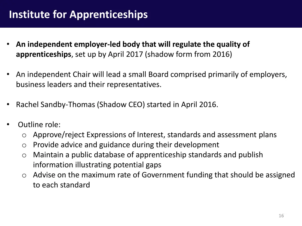 institute for apprenticeships