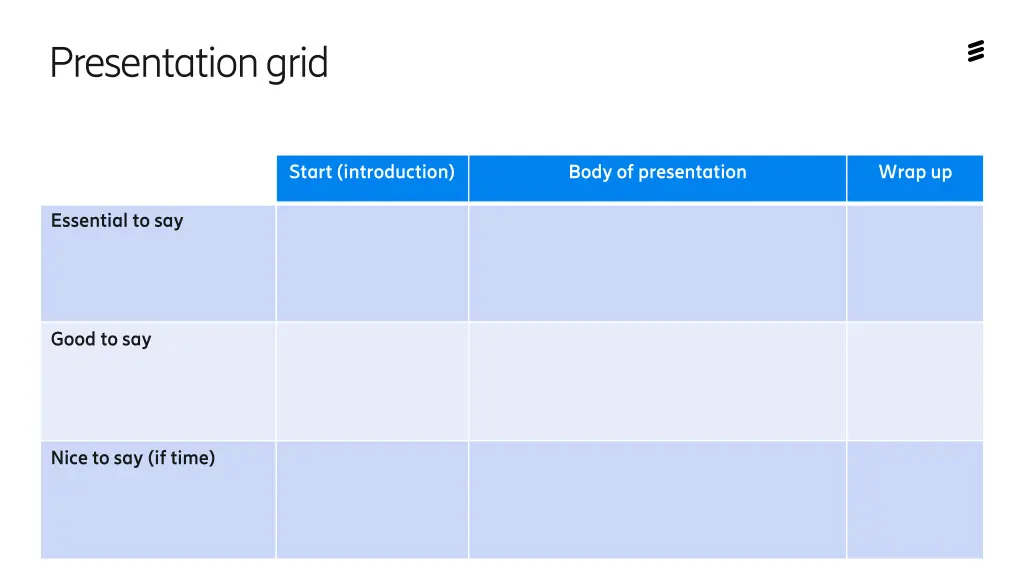 presentation grid