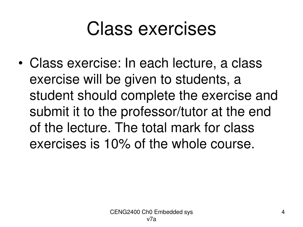 class exercises
