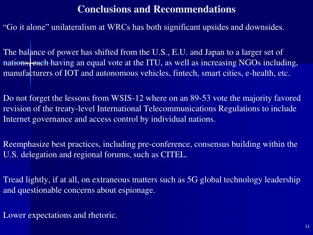 conclusions and recommendations