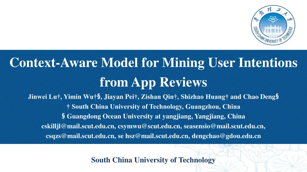 context aware model for mining user intentions