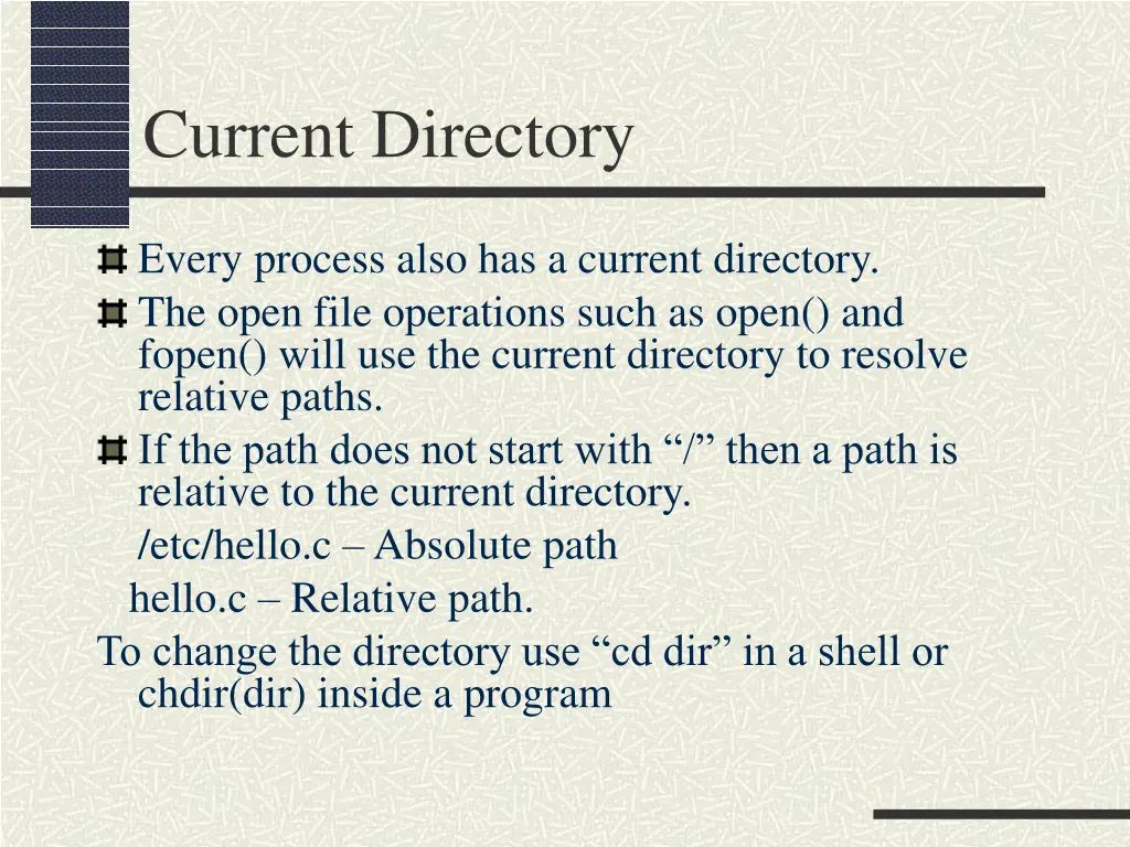current directory