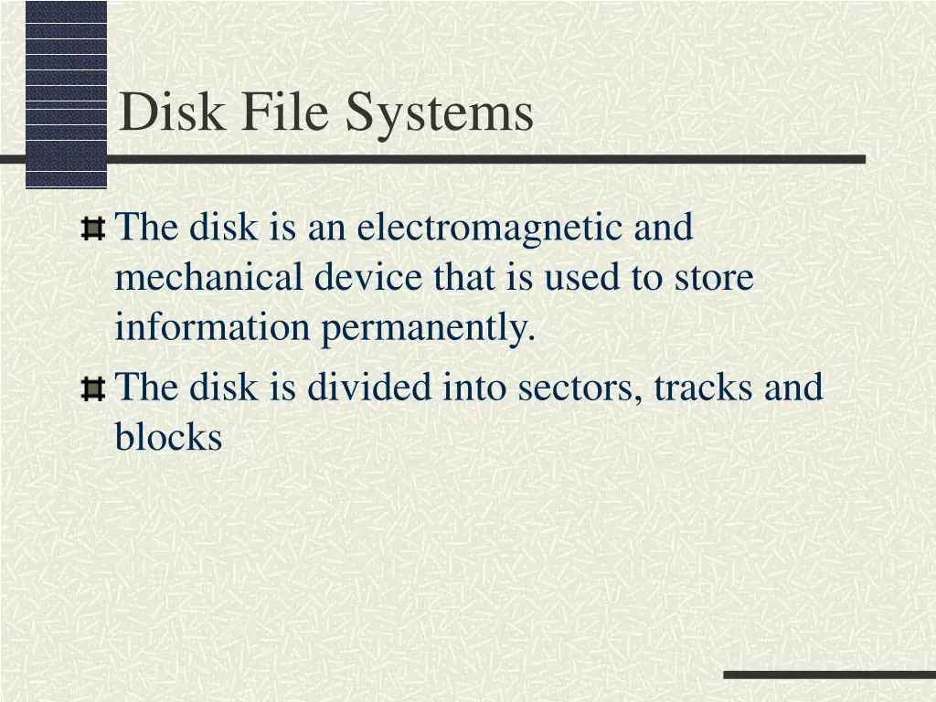disk file systems