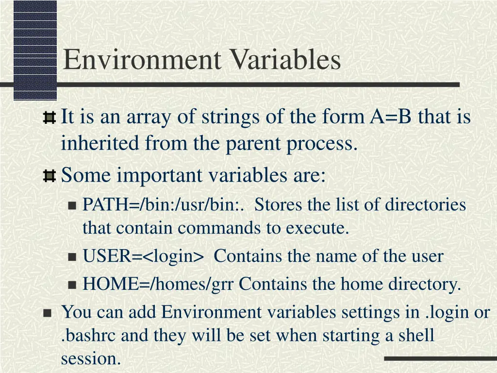 environment variables