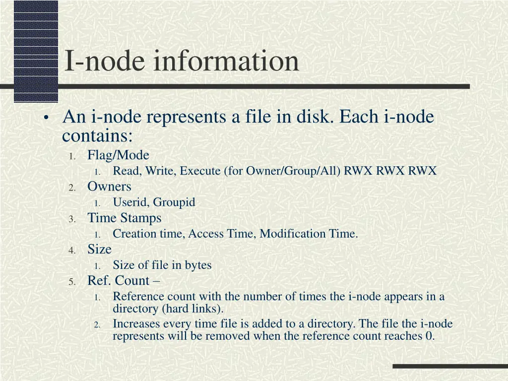 i node information