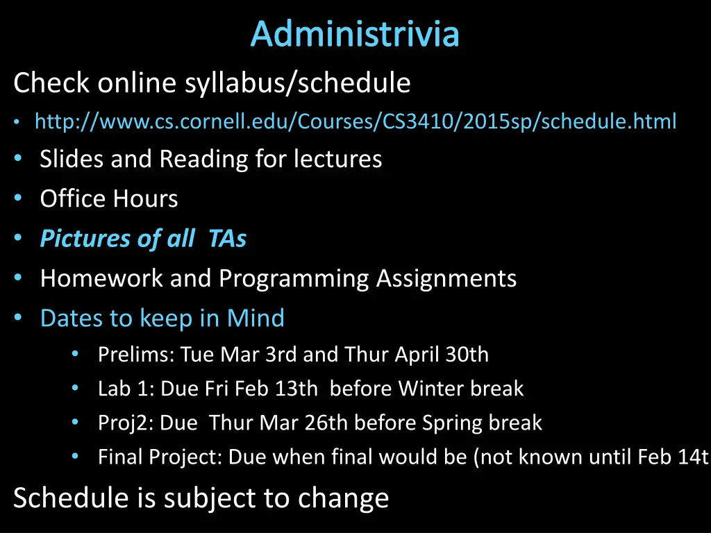 administrivia 1