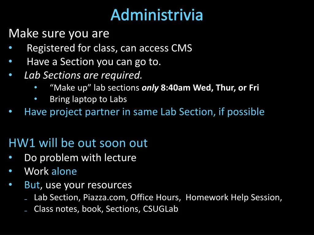administrivia
