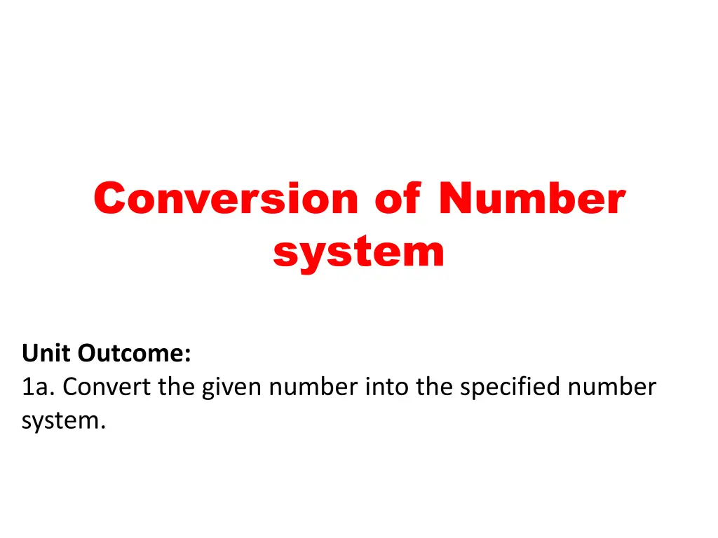 conversion of number system