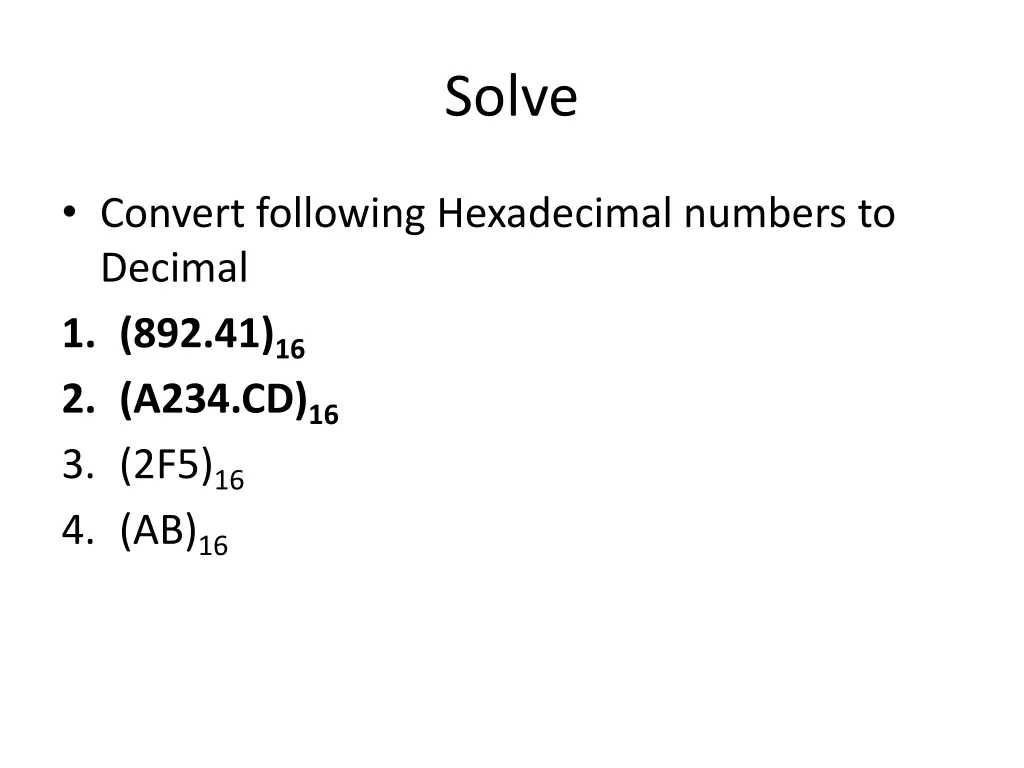 solve 1