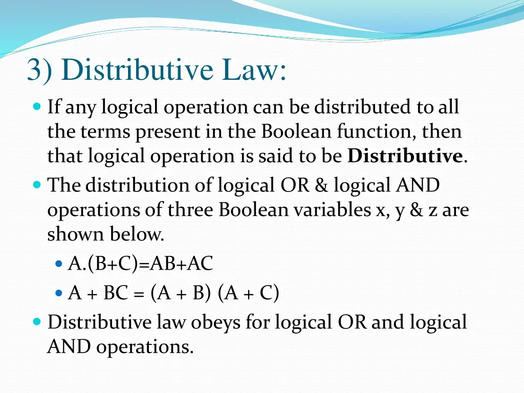 3 distributive law