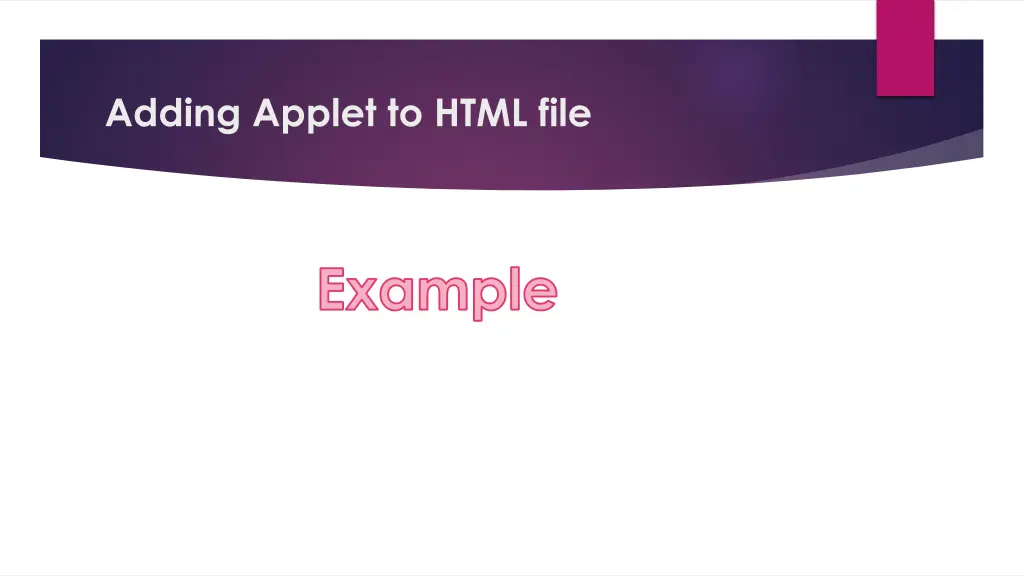adding applet to html file