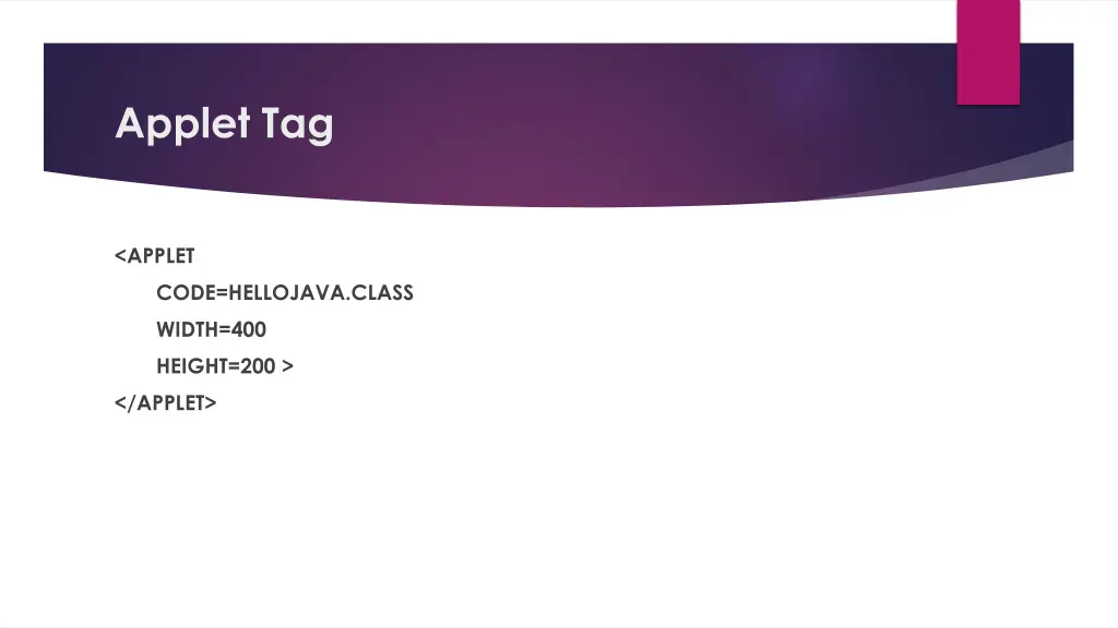 applet tag