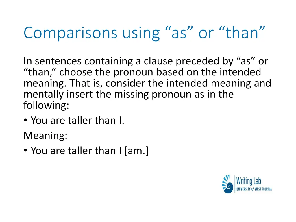 comparisons using as or than