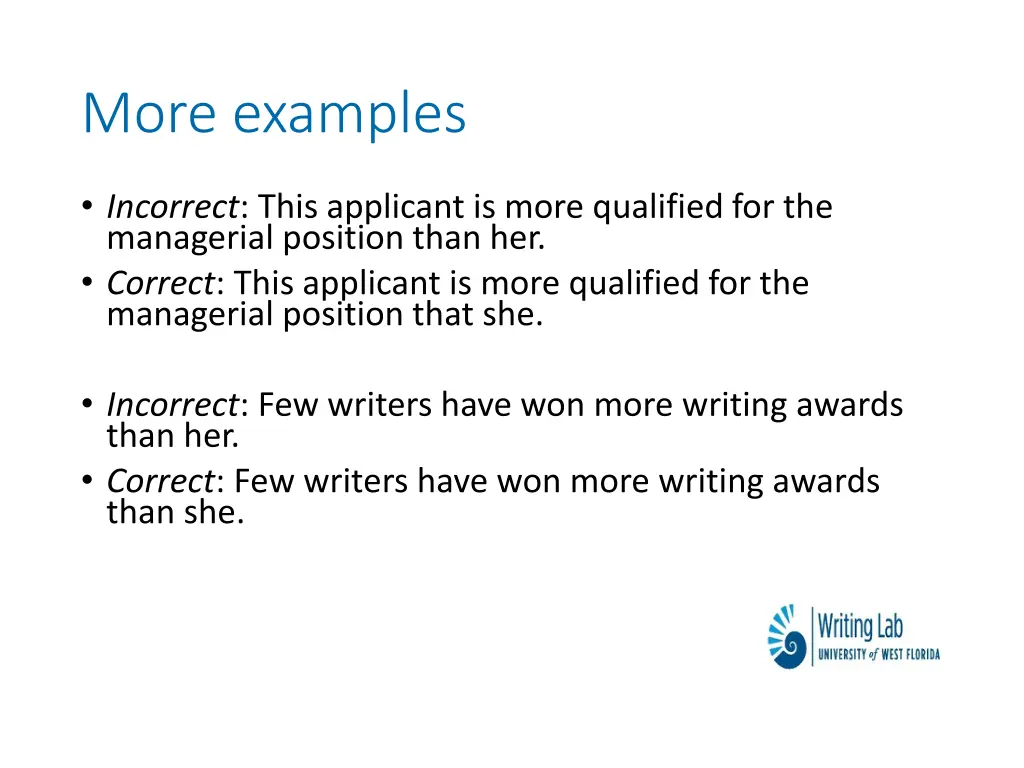 more examples